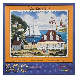 Vtg 1996 Jane Wooster Scott 500 PC Corkboard Puzzle Ships Ahoy Ceaco Sealed